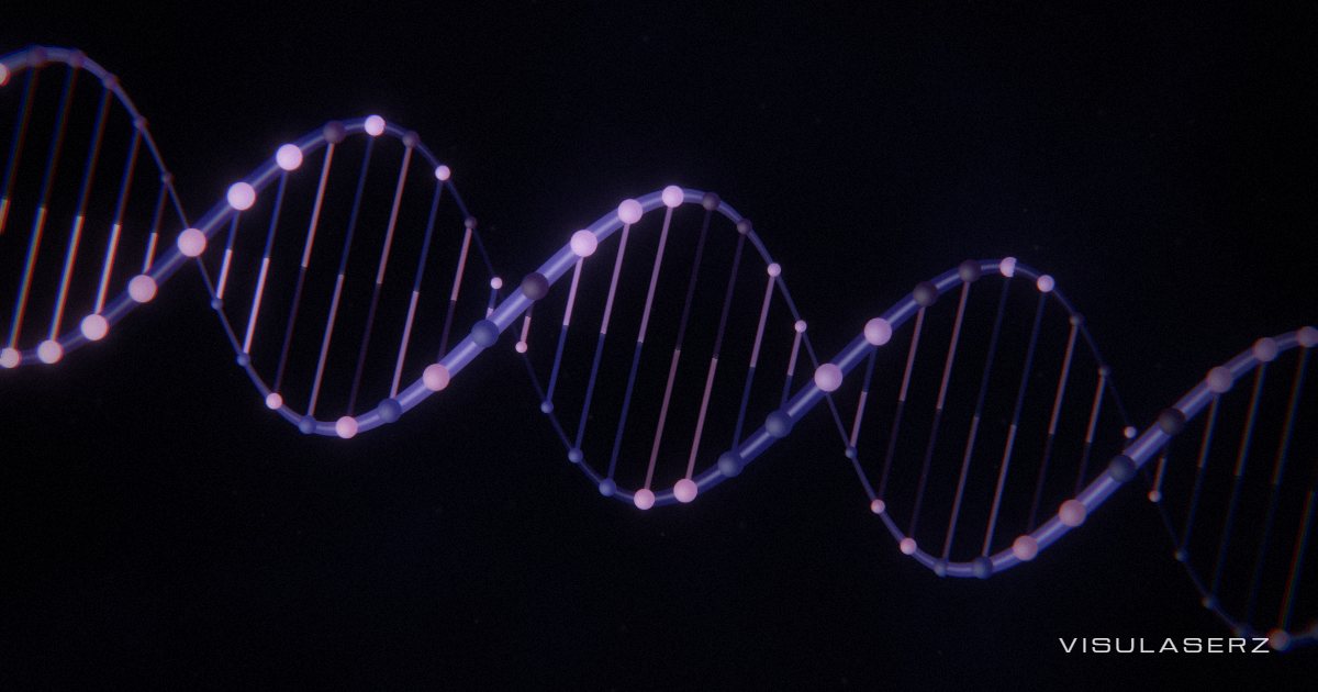 Helix, a Visulaserz music visualizer scene: Turning DNA strand whose base pairs are the spectrum; beats send light along it