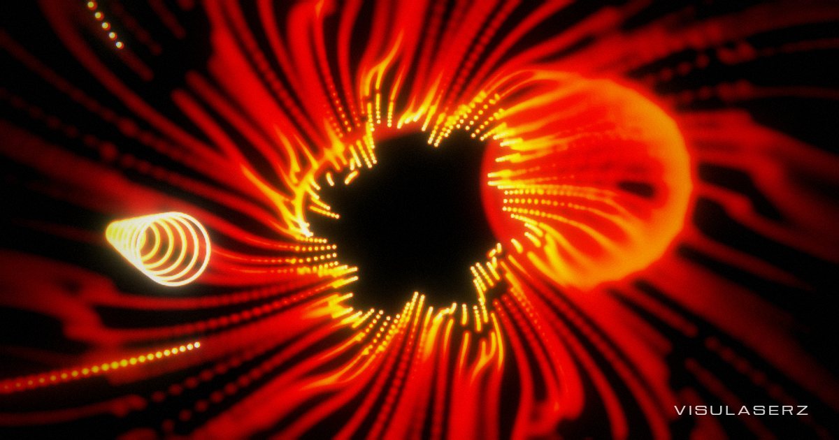 Indexed, a Visulaserz music visualizer scene: The Geiss plugin’s 256-colour flow from Winamp ’98: effect maps smear the sound, the palette colours it all