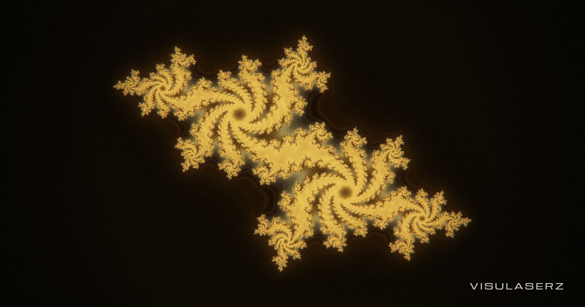 Julia, a Visulaserz music visualizer scene: Julia fractal steered by the mids, shattering to dust and healing again