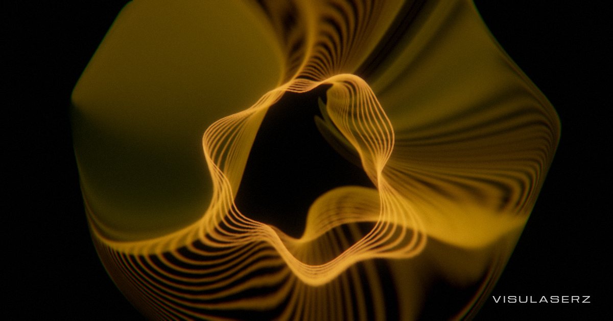 Milk, a Visulaserz music visualizer scene: Winamp’s MilkDrop feel: the wave warped into smoke, tunnels and flowers; eight presets melt into each other