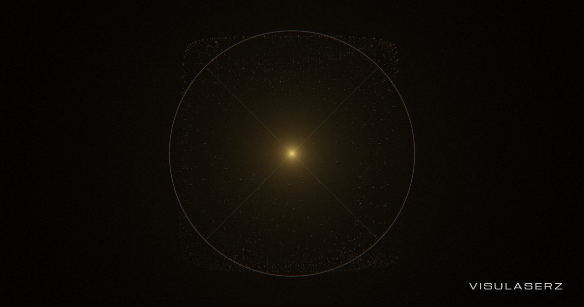 XY, a Visulaserz music visualizer scene: Vectorscope: left against right channel traced on a round green-screen graticule